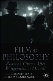 Front cover of Film as philosophy by Rupert J. Read