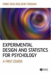 Front cover of Experimental design and statistics for psychology by Fabio Sani
