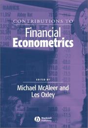 Cover of Contributions to Financial Econometrics by Michael McAleer