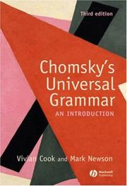 Front cover of Chomsky's Universal Grammar by Vivian Cook