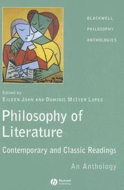Front cover of Philosophy of literature by Eileen John
