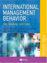 Front cover of International management behavior by Henry W. Lane