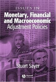 Front cover of Issues in Monetary, Financial and Macroeconomic Adjustment Policies (Surveys of Recent Research in Economics) by Stuart Sayer