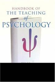 Front cover of Handbook of the Teaching of Psychology by Stephen F. Davis