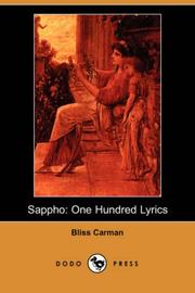 Cover of Sappho by Bliss Carman