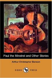Front cover of Paul the Minstrel and Other Stories by Arthur Christopher Benson