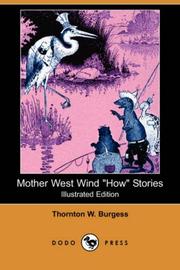 Cover of Mother West Wind "how" stories by Thornton W. Burgess