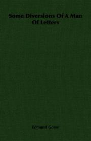 Cover of Some Diversions of a Man of Letters by Edmund Gosse