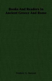 Front cover of Books And Readers In Ancient Greece And Rome by Frederic G. Kenyon