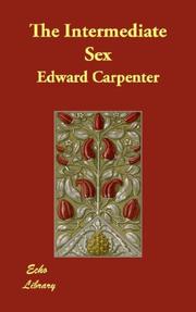 Cover of The Intermediate Sex by Edward Carpenter