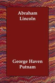 Cover of Abraham Lincoln by George Haven Putnam