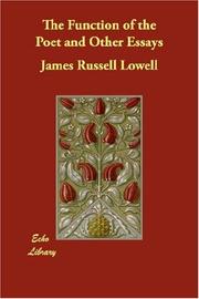Front cover of The function of the poet and other essays by James Russell Lowell