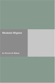 Cover of Modeste Mignon by Honoré de Balzac