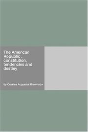 Front cover of The American republic by Orestes Augustus Brownson