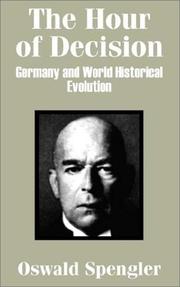 Front cover of Jahre der Entscheidung by Oswald Spengler