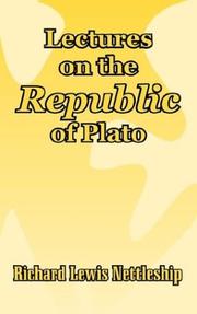 Cover of Lectures on the Republic of Plato by Richard Lewis Nettleship