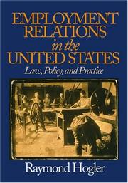Front cover of Employment Relations in the United States by Raymond L. Hogler
