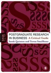 Front cover of Postgraduate research in business by Sarah Quinton