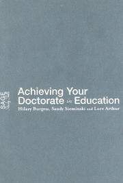 Front cover of Achieving your doctorate in education by Hilary Burgess