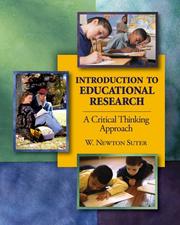 Front cover of Introduction to educational research by W. Newton Suter