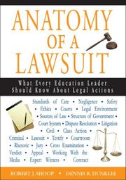 Front cover of Anatomy of a lawsuit by Robert J. Shoop
