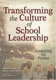 Front cover of Transforming the Culture of School Leadership by Joseph M. Giancola