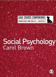 Front cover of Social Psychology (SAGE Course Companions) by Carol Brown