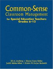 Front cover of Common-sense classroom management for special education teachers, grades 6-12 by Jill A. Lindberg