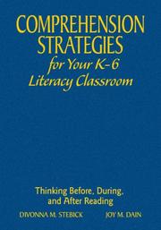 Front cover of Comprehension strategies for your K-6 literacy classroom by Divonna M. Stebick