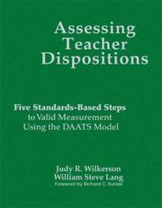Front cover of Assessing teacher dispositions by Judy R. Wilkerson