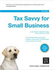 Cover of Tax savvy for small business by Frederick W. Daily