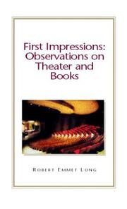 Cover of First impressions by Robert Emmet Long