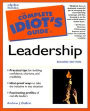 Cover of The complete idiot's guide to leadership by Andrew J. DuBrin