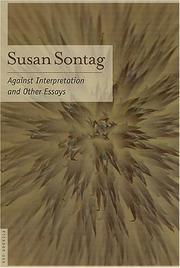 Cover of Against Interpretation by Susan Sontag