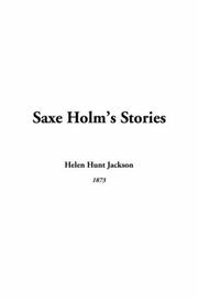 Cover of Saxe Holm's stories by Helen Hunt Jackson