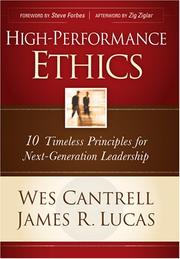 Cover of High-performance ethics by Wes Cantrell