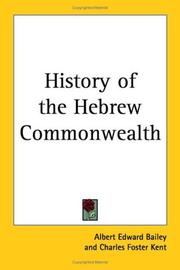 Cover of History of the Hebrew Commonwealth by Albert Edward Bailey