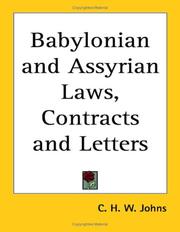 Cover of Babylonian and Assyrian laws, contracts and letters by C. H. W. Johns
