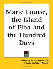 Cover of Marie-Louise, l'île d'Elbe et les cent-jours by Arthur Léon Imbert de Saint-Amand