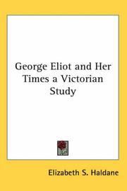 Cover of George Eliot And Her Times a Victorian Study by Elizabeth Sanderson Haldane