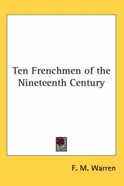 Front cover of Ten Frenchmen of the nineteenth century by F. M. Warren