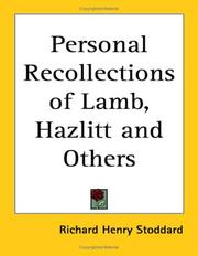 Cover of Personal recollections of Lamb, Hazlitt, and others by Richard Henry Stoddard