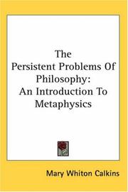 Front cover of The persistent problems of philosophy by Mary Whiton Calkins