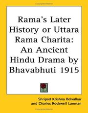 Front cover of Rama's Later History or Uttara Rama Charita by Unknown