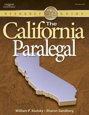 Front cover of The California Paralegal by William P. Statsky
