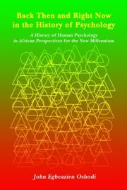 Front cover of Back Then and Right Now in the History of Psychology by John Egbeazien Oshodi