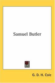 Cover of Samuel Butler by G. D. H. (George Douglas Howard) Cole