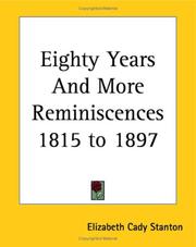 Cover of Eighty Years And More Reminiscences 1815 To 1897 by Elizabeth Cady Stanton
