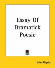 Front cover of Essay Of Dramatick Poesie by John Dryden