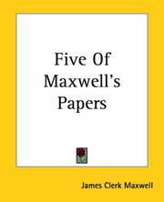 Front cover of Five Of Maxwell's Papers by James Clerk Maxwell